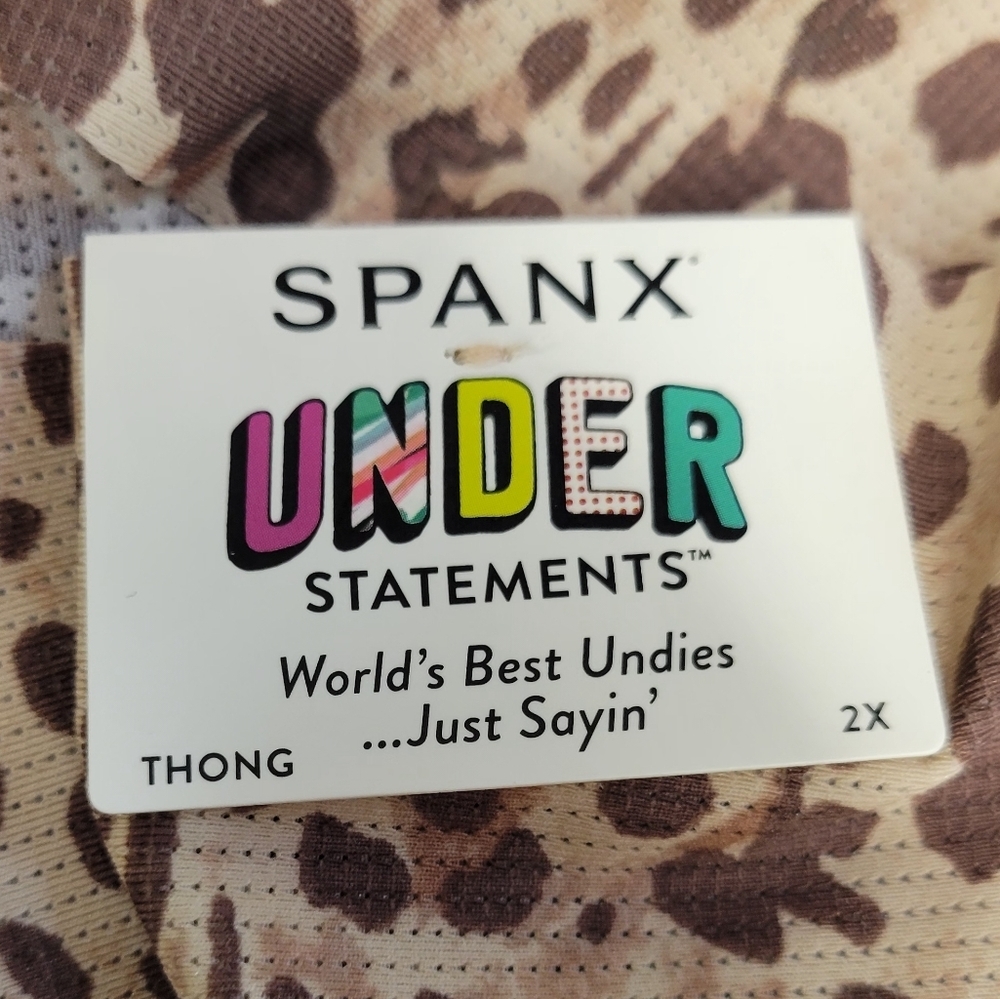 Spanx Under Statements Brown Leopard Print Thong 2X - Picture 6 of 6